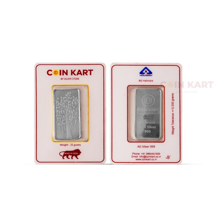 Pure Silver Bar with Banyan Tree Design