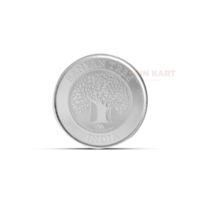 Pure Silver Coin with Banyan Tree Design