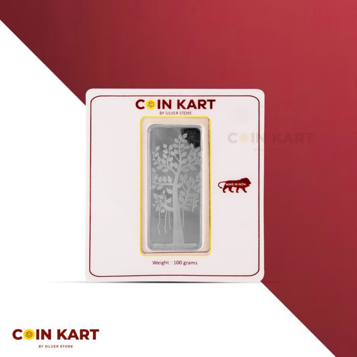 Pure Silver Bar with Banyan Tree Design