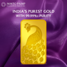 MMTC PAMP gold bar with 999.9+ purity certification