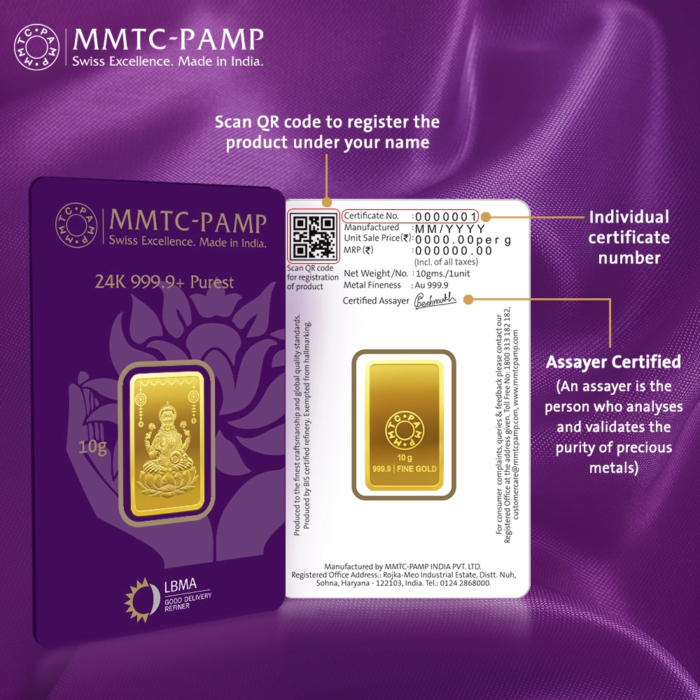lakshmi24k 10 gm gold bar
