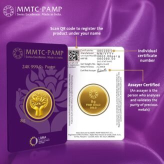 Premium gold coin in protective packaging