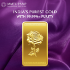 Premium 10 gram gold bar featuring elegant rose design