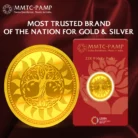 Front view of the MMTC-PAMP Tree of Life gold coin with brilliant polished finish.