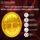 MMTC-PAMP Tree of Life gold coin displaying certified weight tolerance, purity, and authenticity.