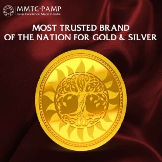 Premium 22K Tree of Life gold coin featuring an elegant engraved design and polished finish.