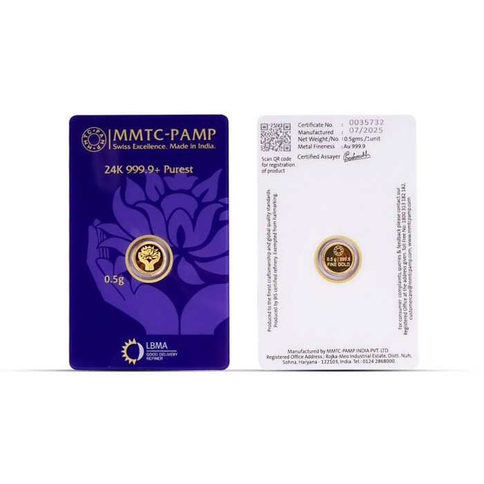 BIS hallmarked gold coin with guaranteed purity